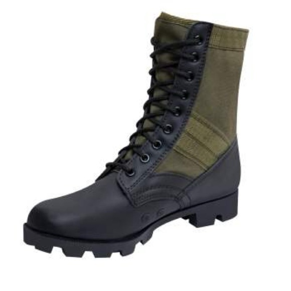 NWT Mens ROTHCO JUNGLE BOOTS - 8 INCH Olive Drab/ Black Canvas Combat Boots 10 - Picture 2 of 13